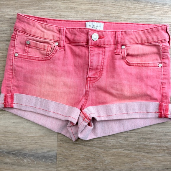 Celebrity Pink Pants - Celebrity Pink Women's Coral Jean Shorts, Size 5/27